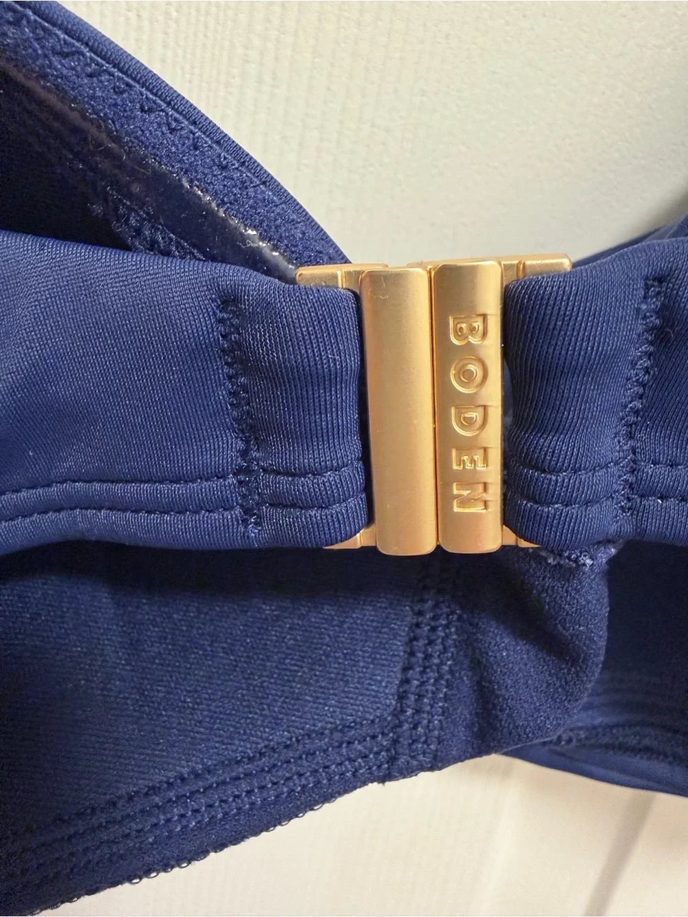 BODEN Andros Twist Front Bikini Top Navy Blue Size 6